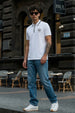 Veirdo City White Regular Fit Pique Lycra Exclusive Polo T-Shirt