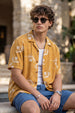Golden Ochre Floral All Over Print Oversized Exclusive Shirt