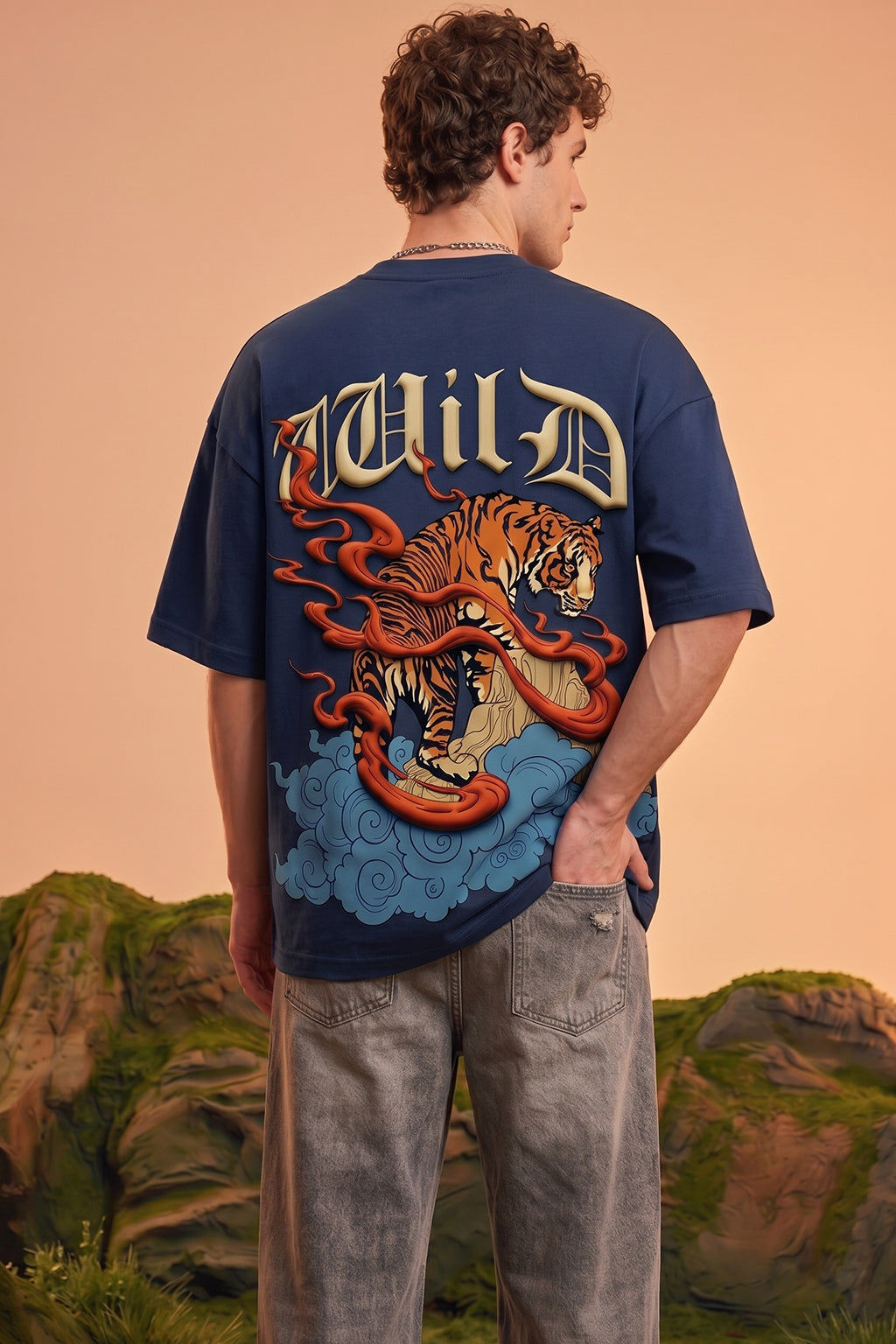 Wild Blue 3D Puff Print Exclusive T-shirt Supreme Edition