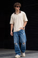 Swan White Plain Oversized Polo T-shirt