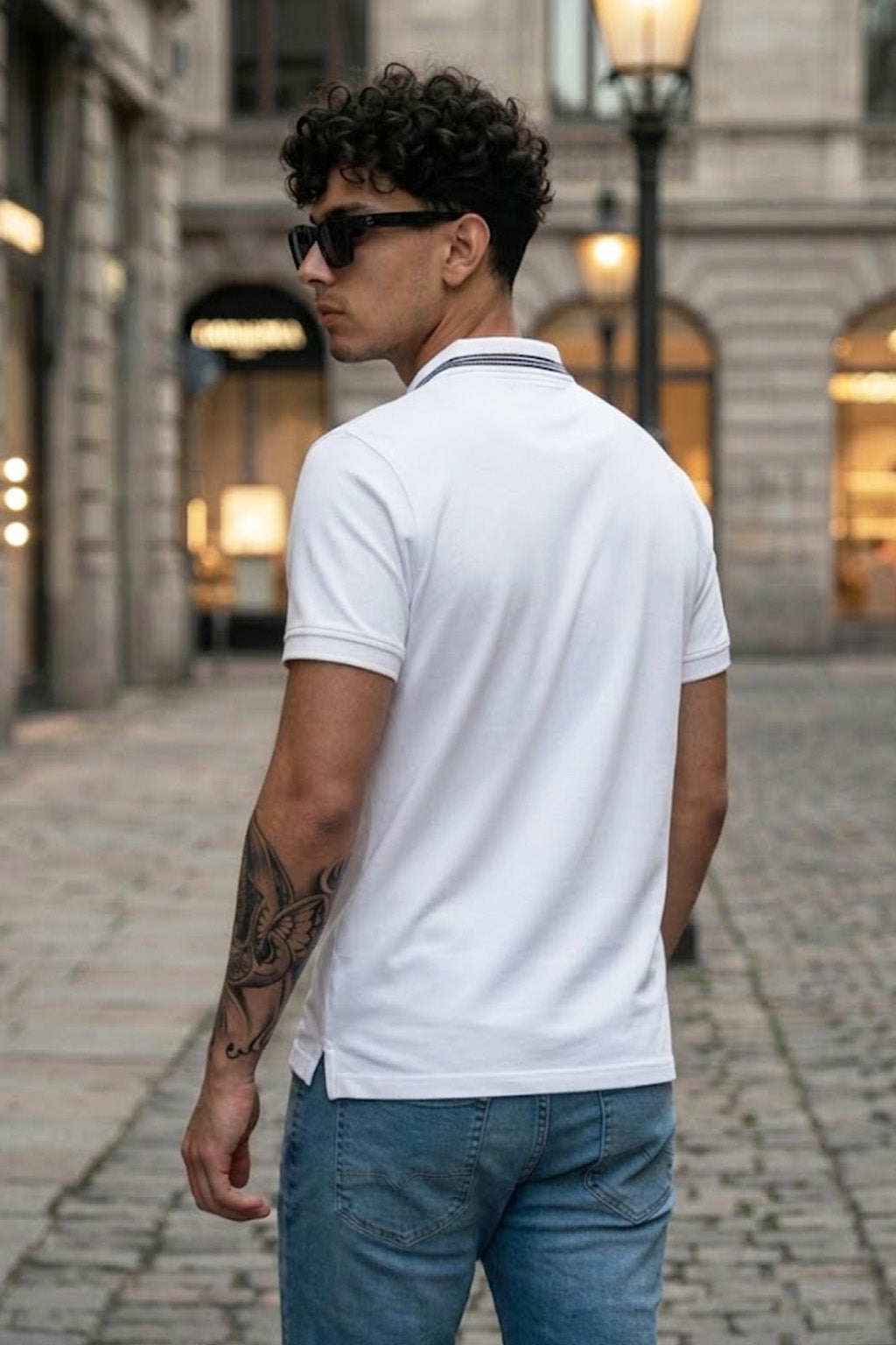 Veirdo City White Regular Fit Pique Lycra Exclusive Polo T-Shirt