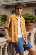 Golden Ochre Floral All Over Print Oversized Exclusive Shirt