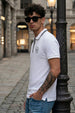 Veirdo City White Regular Fit Pique Lycra Exclusive Polo T-Shirt