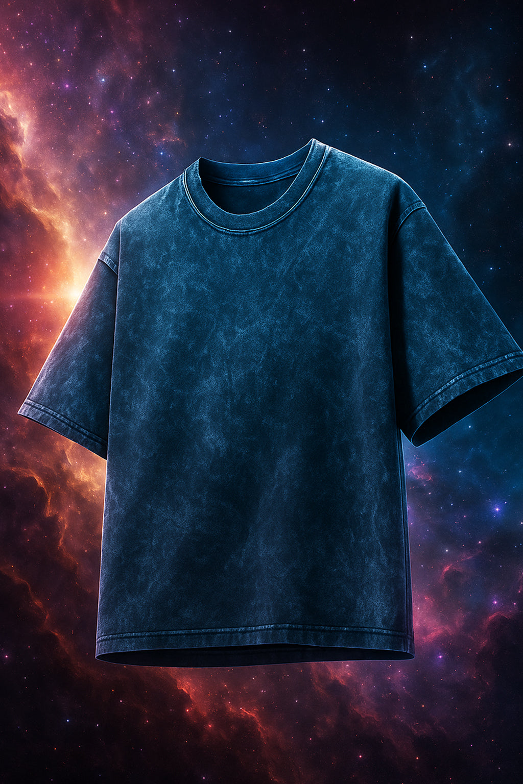 Navy Plain Oversized Acid Washed Exclusive T-shirt