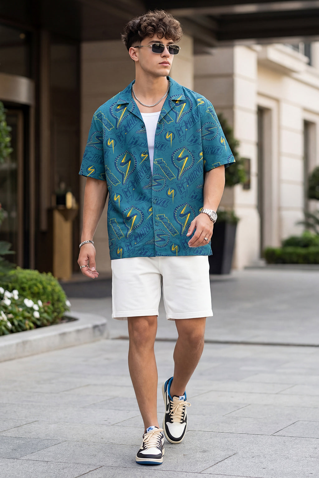 Lightning Bolt Blue All Over Print Oversized Exclusive Shirt