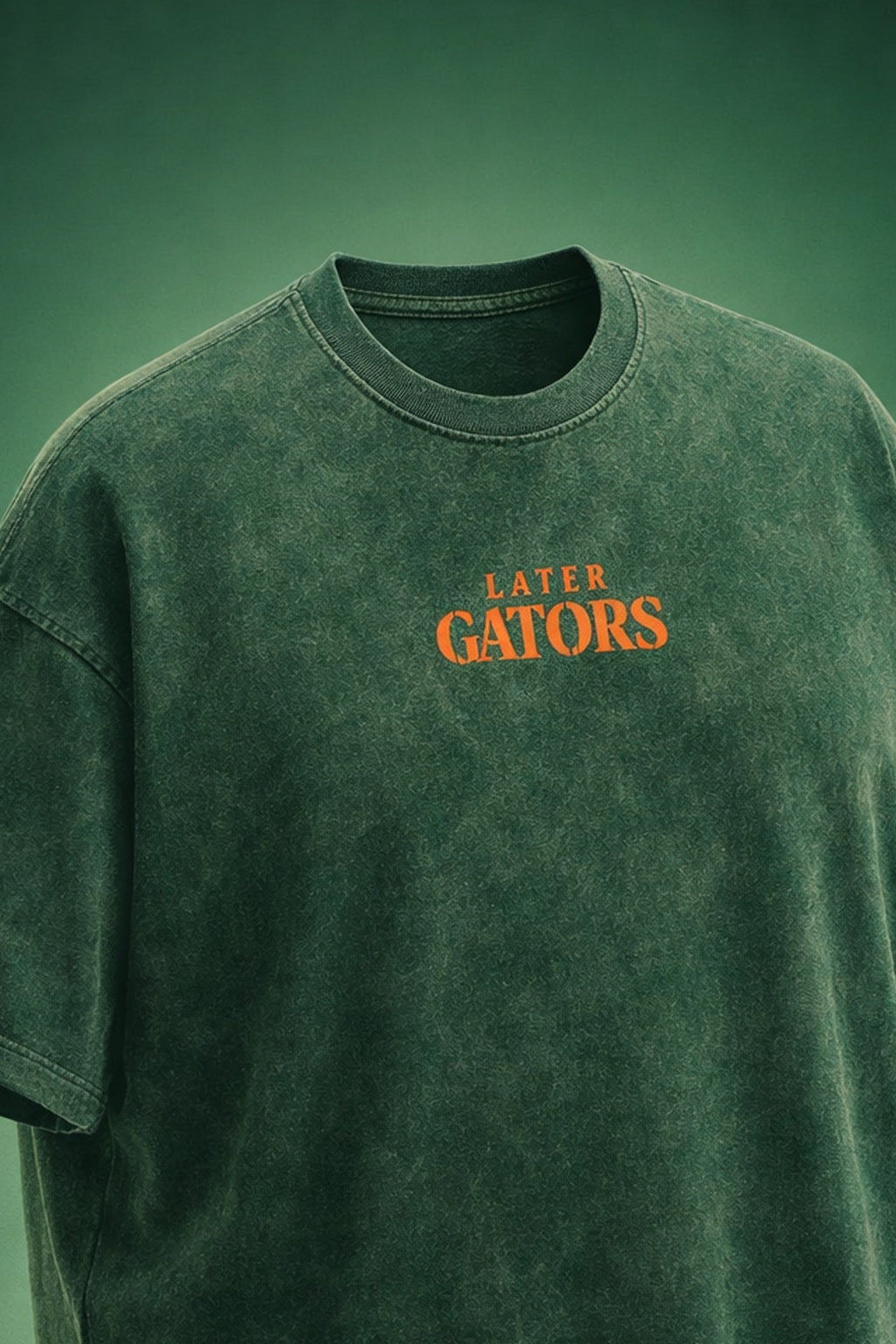 Gators Green Plus Size Acidwash Printed Exclusive T-Shirt