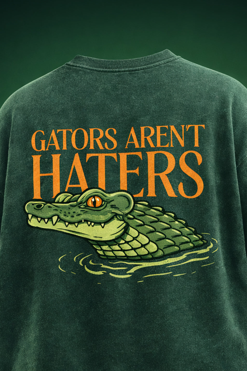 Gators Green Plus Size Acidwash Printed Exclusive T-Shirt