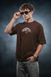 Martini Brown Oversized Printed T-shirt