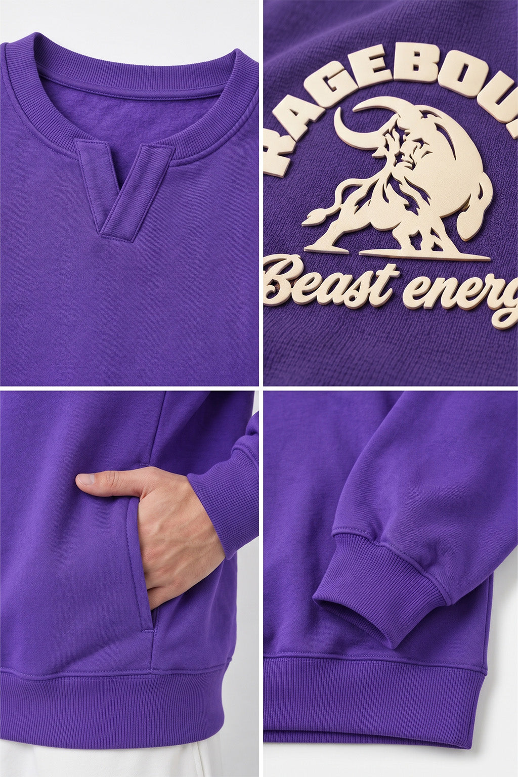 Beast Energy V Neck Oversized Exclusive Sweatshirt