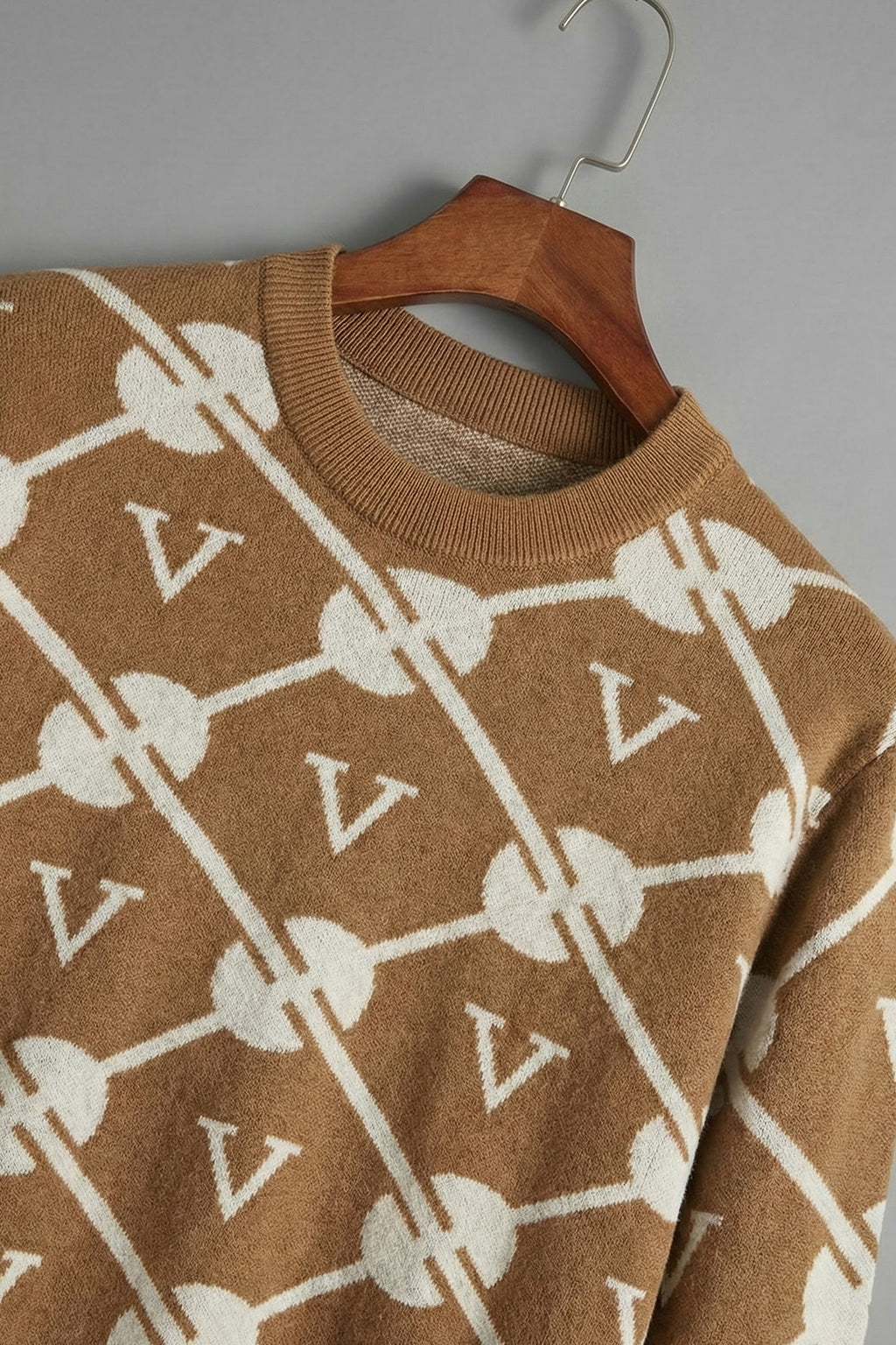 Musterd Yellow Jacquard Printed Regular FIt Sweatshirt