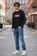 Fighter Black Full Sleeves Regular Fit Printed T-shirt