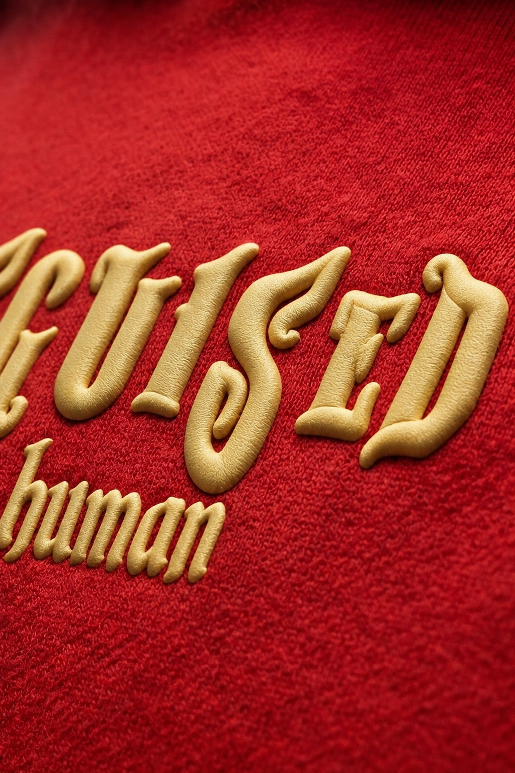 Disguised Red Oversized Puff Printed Exclusive Hoodie