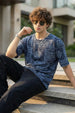 Paisley Navy Oversized All Over Printed T-shirt