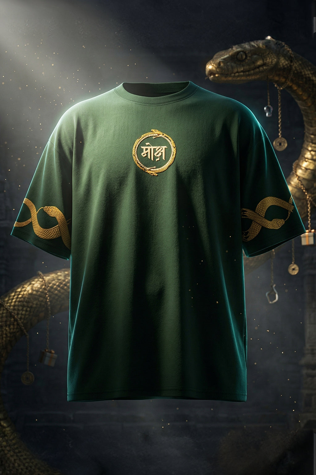 मोक्ष Green Printed Exclusive T-shirt Supreme Edition
