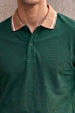 Green Pique Contrast Collar Regular Fit Tipping Polo T-shirt