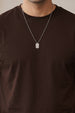 Brown Plain Regular Fit T-shirt