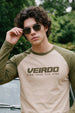 Veirdo Swanwhite & Olive Raglan Full Sleeve Printed T-shirt