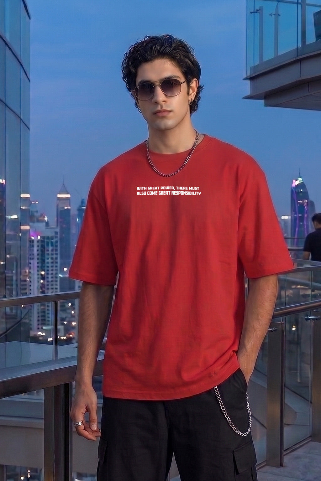 Spider-Man Comic Red Printed Oversized T-Shirt