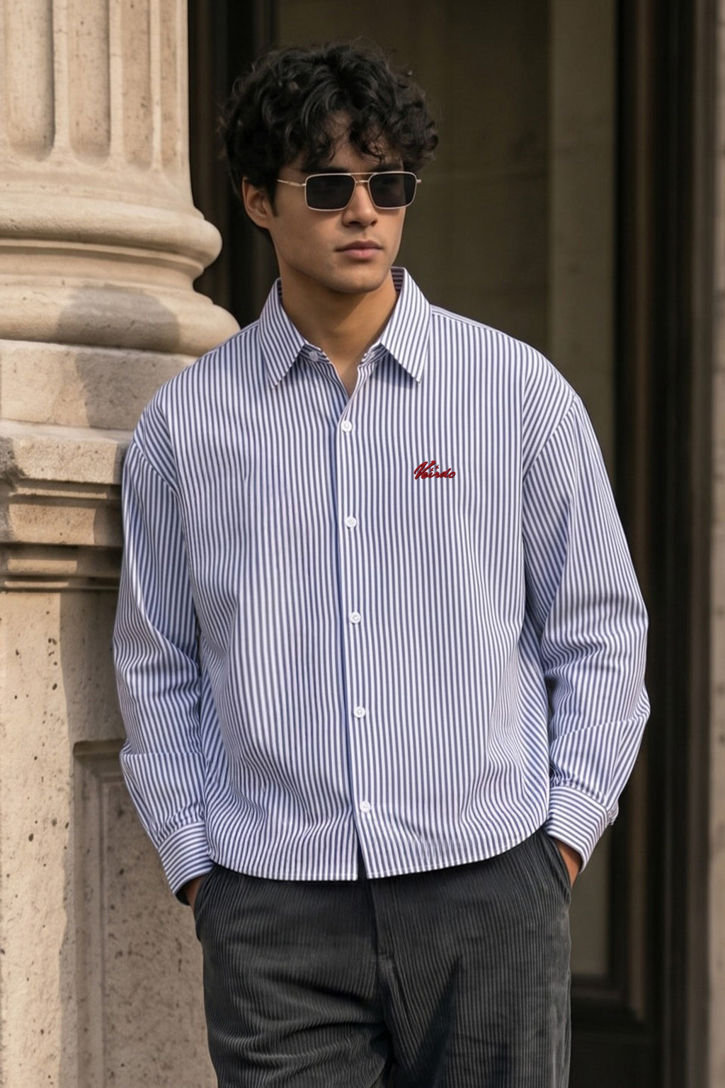 Azure Stripe Blue Boxy Fit Full sleeve Exclusive Shirt
