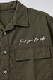 Olive Utility Twill Cropped Short-Sleeve Exclusive Shirt