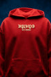 Disguised Red Oversized Puff Printed Exclusive Hoodie