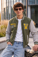 Street Club Olive & Grey Exclusive Varsity Jacket