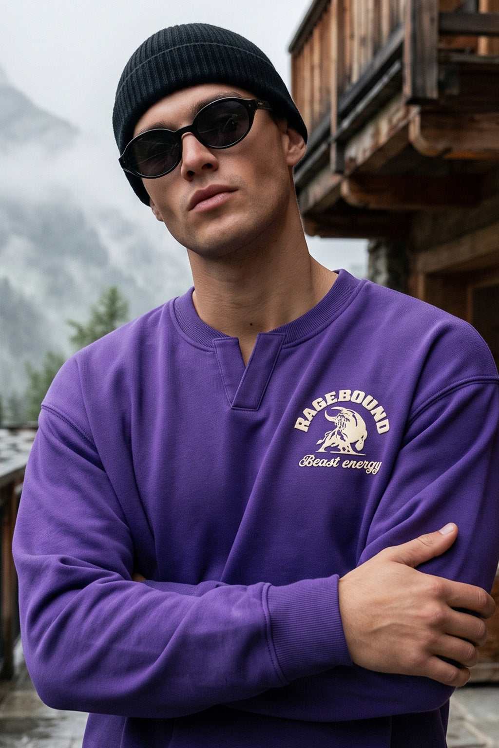 Beast Energy V Neck Oversized Exclusive Sweatshirt