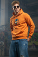 Doodle Orange Back Printed Regular Fit Hoodie
