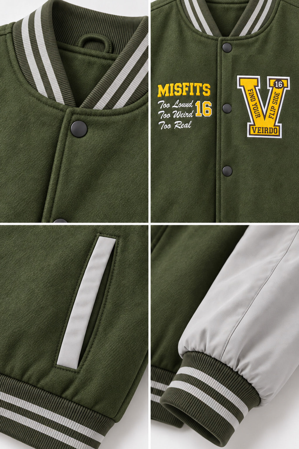 Street Club Olive & Grey Exclusive Varsity Jacket