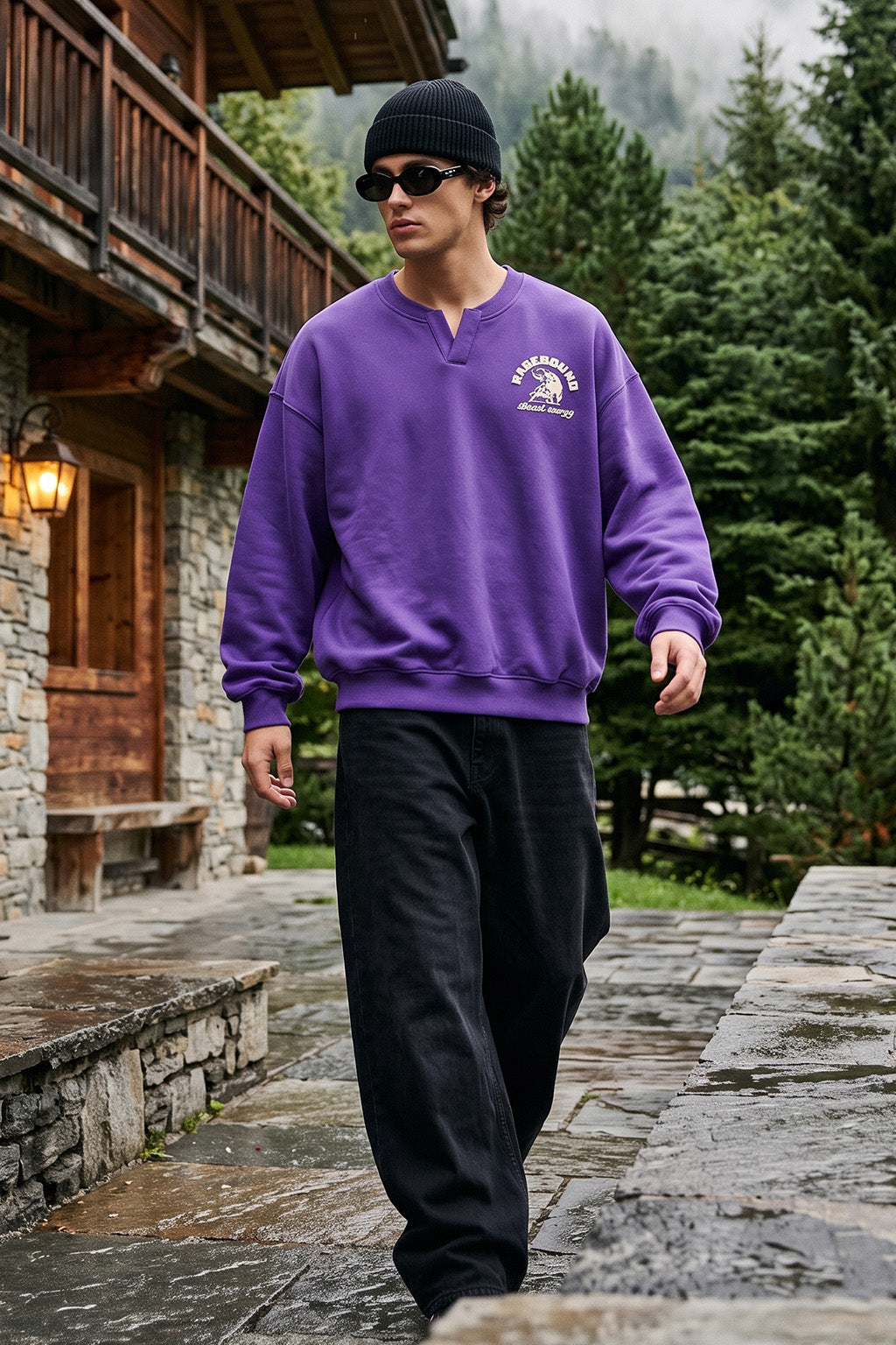 Beast Energy V Neck Oversized Exclusive Sweatshirt