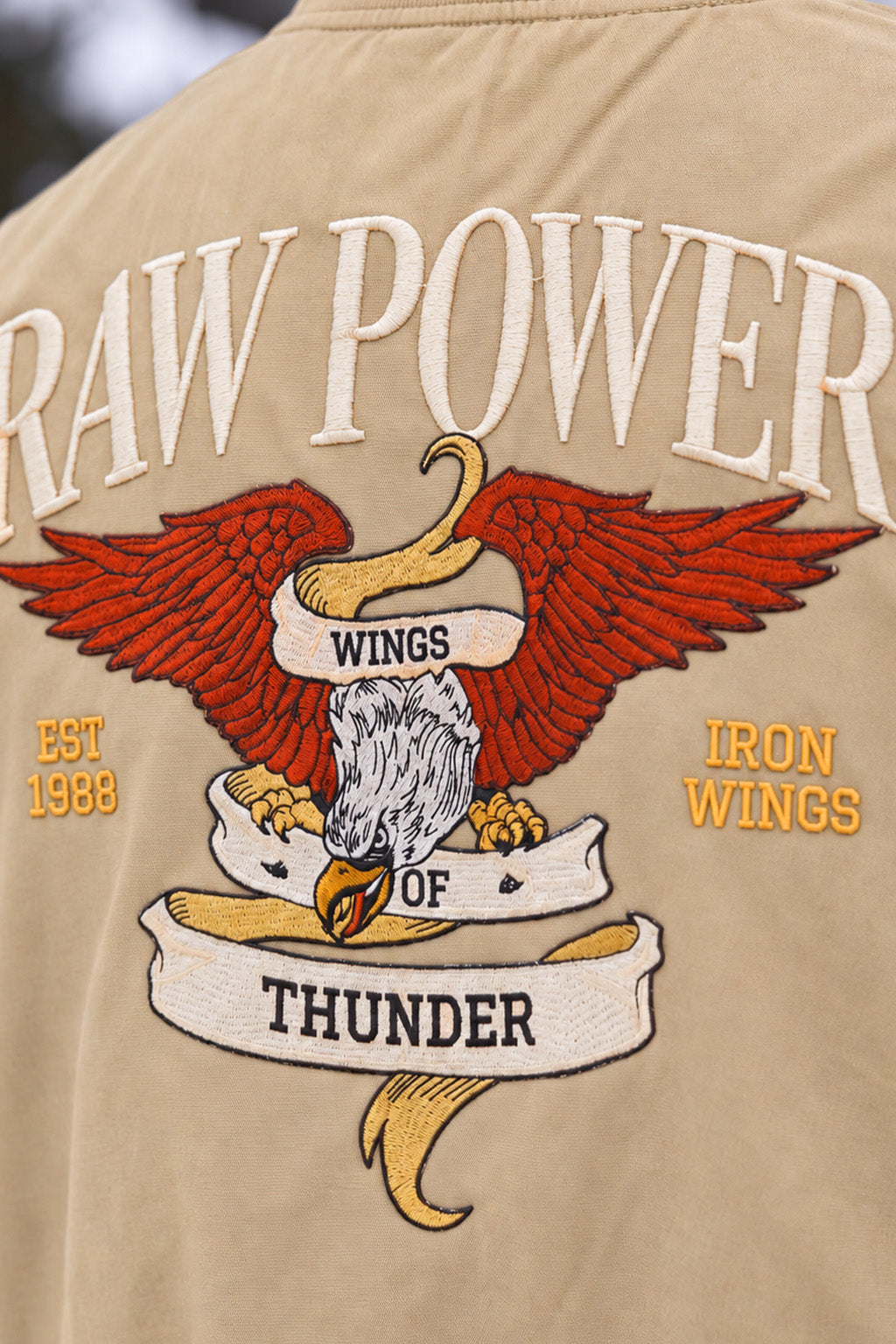 Raw Power Beige Regular Fit Exclusive Pilot Bomber Jacket