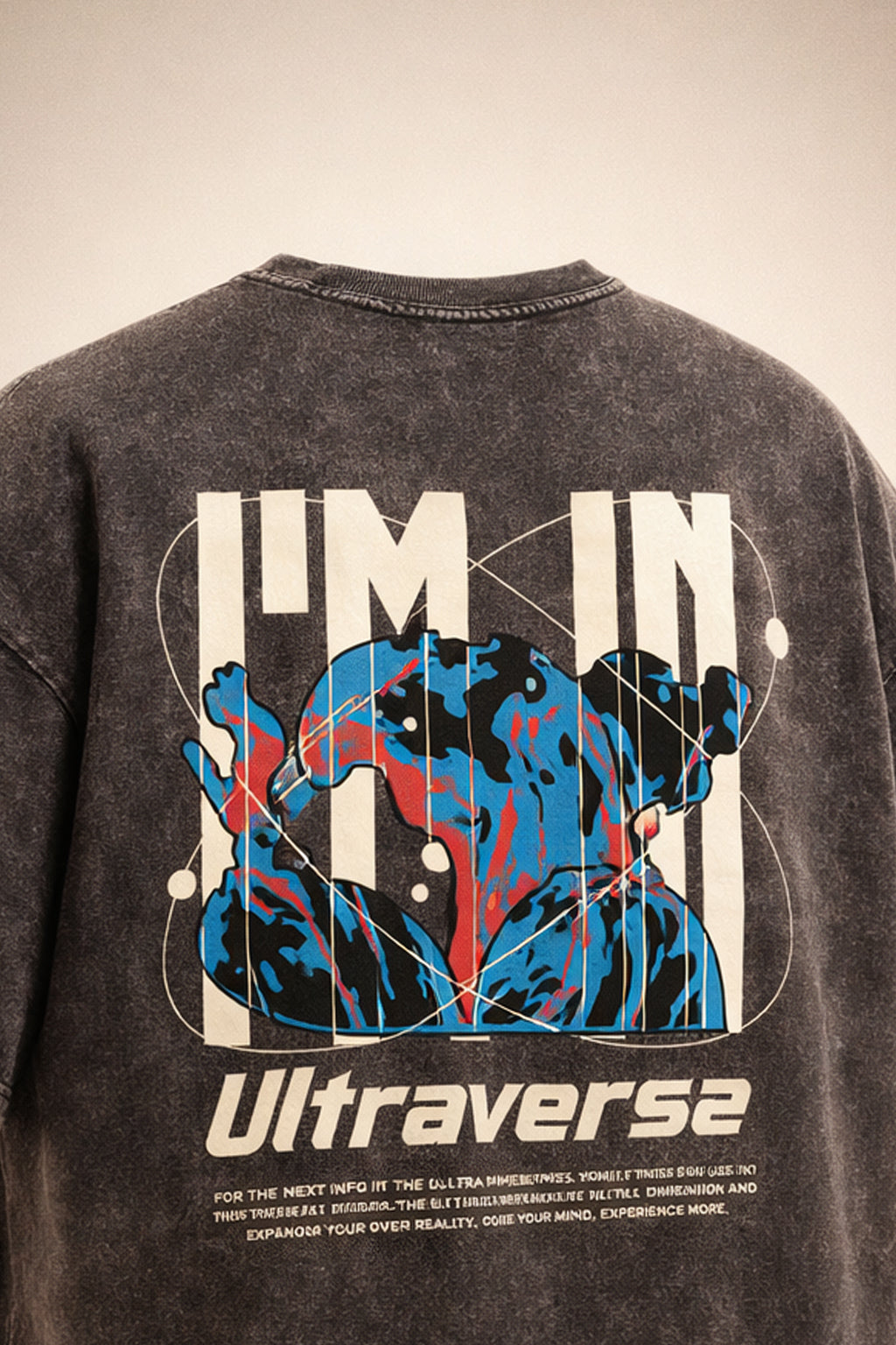 Ultraverse Brwon Plus Size Acidwash Printed Exclusive T-Shirt