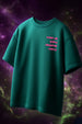 Point Of View Green Oversized Puff Printed Exclusive T-shirt
