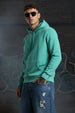 Green Plain Regular Hoodie