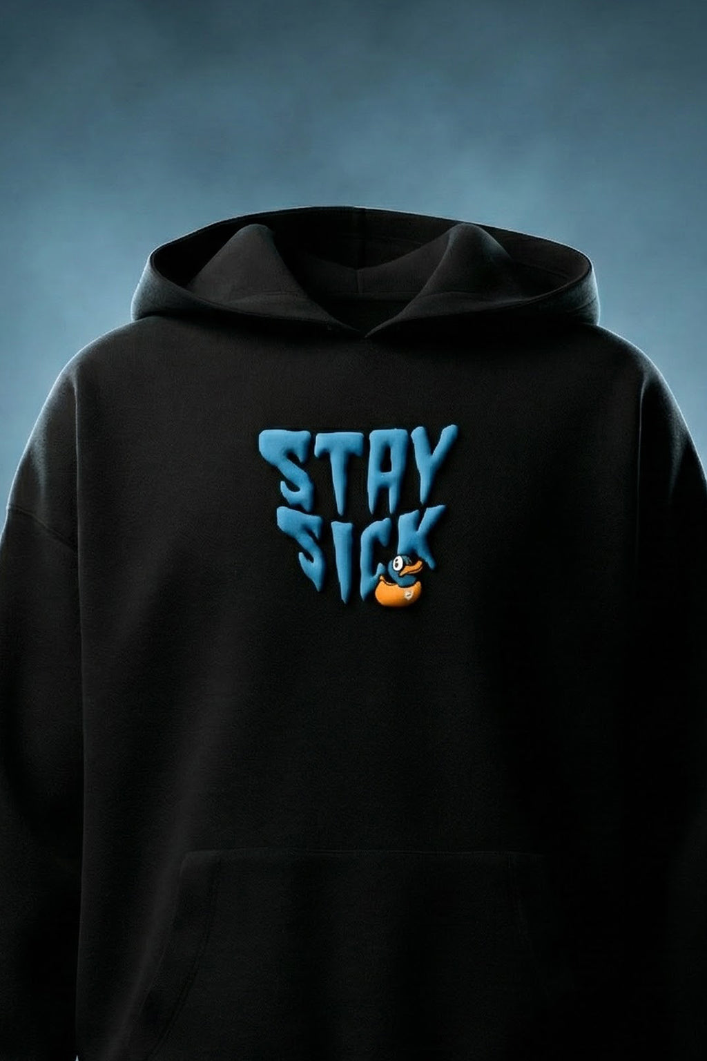 Hoops Black Oversized Printed Exclusive Hoodie