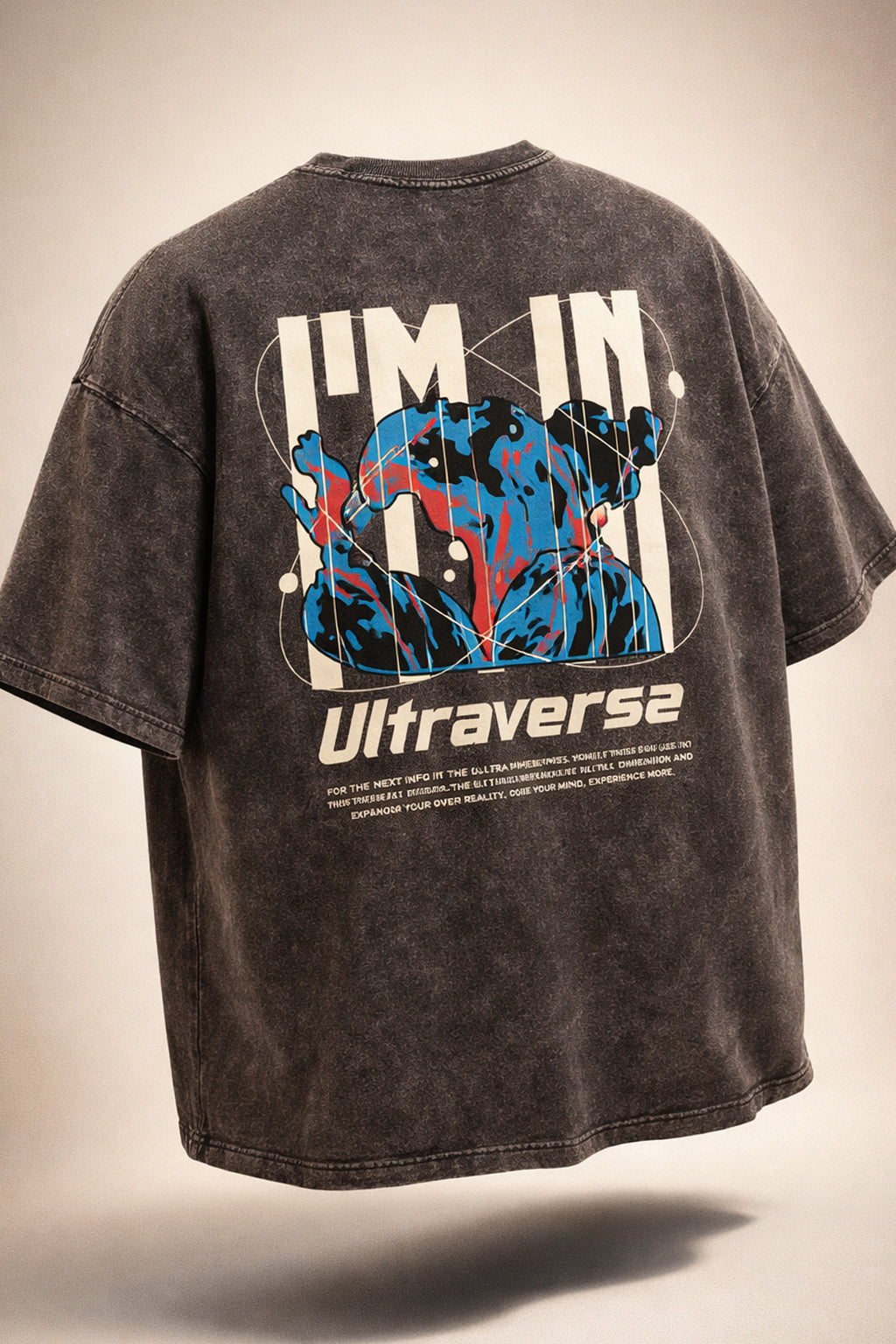 Ultraverse Brwon Plus Size Acidwash Printed Exclusive T-Shirt