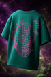 Point Of View Green Oversized Puff Printed Exclusive T-shirt