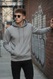Grey Plain Regular Fit Hoodie