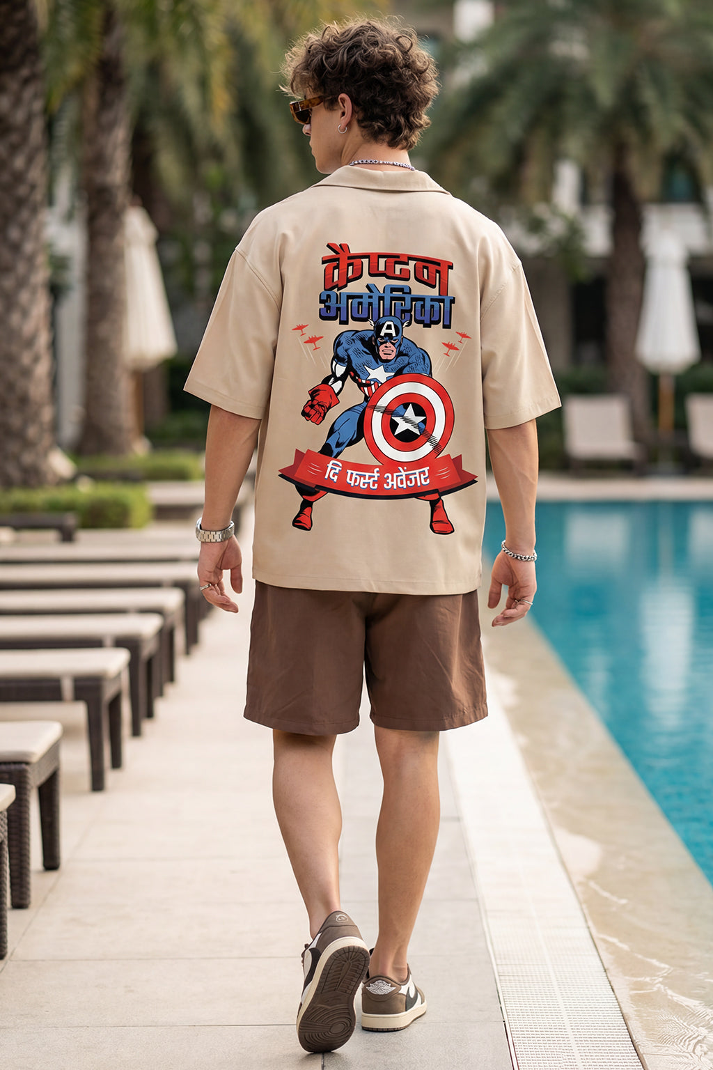 Captain America Swanwhite Oversized Printed Exclusive Shirt