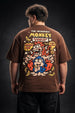 Monkey Brown Plus Size Printed Exclusive T-Shirt