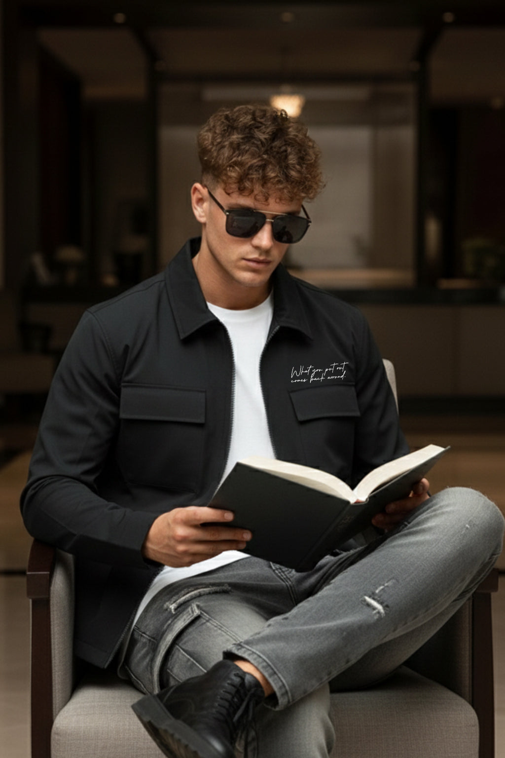 Dark Grey 4-Pocket Regular Fit Nylon Exclusive Shacket