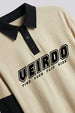 Veirdo Beige & Black Oversized Full Sleeve Exclusive Polo T-shirt