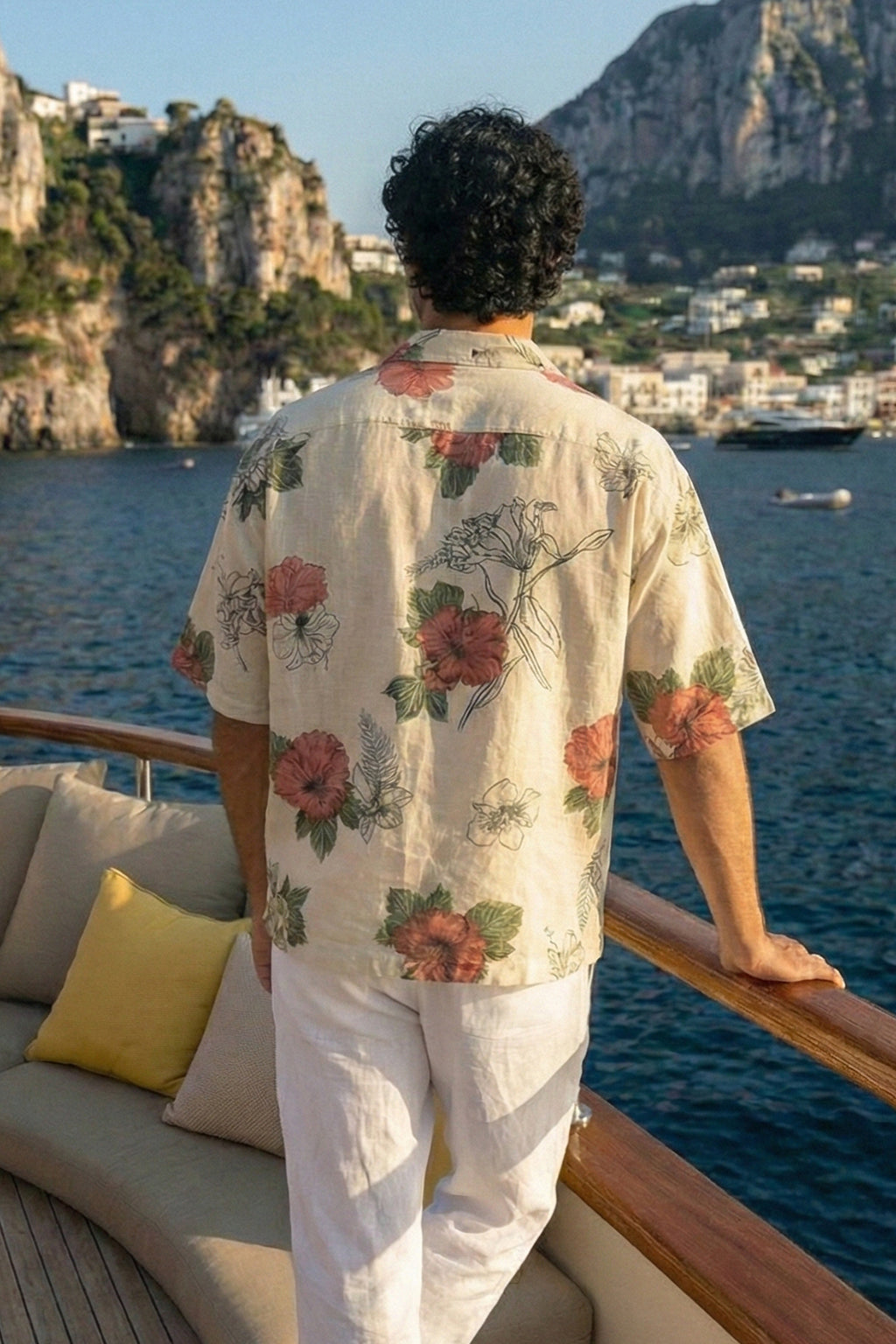 Riviera Bloom Swanwhite All Over Print Oversized Exclusive Shirt