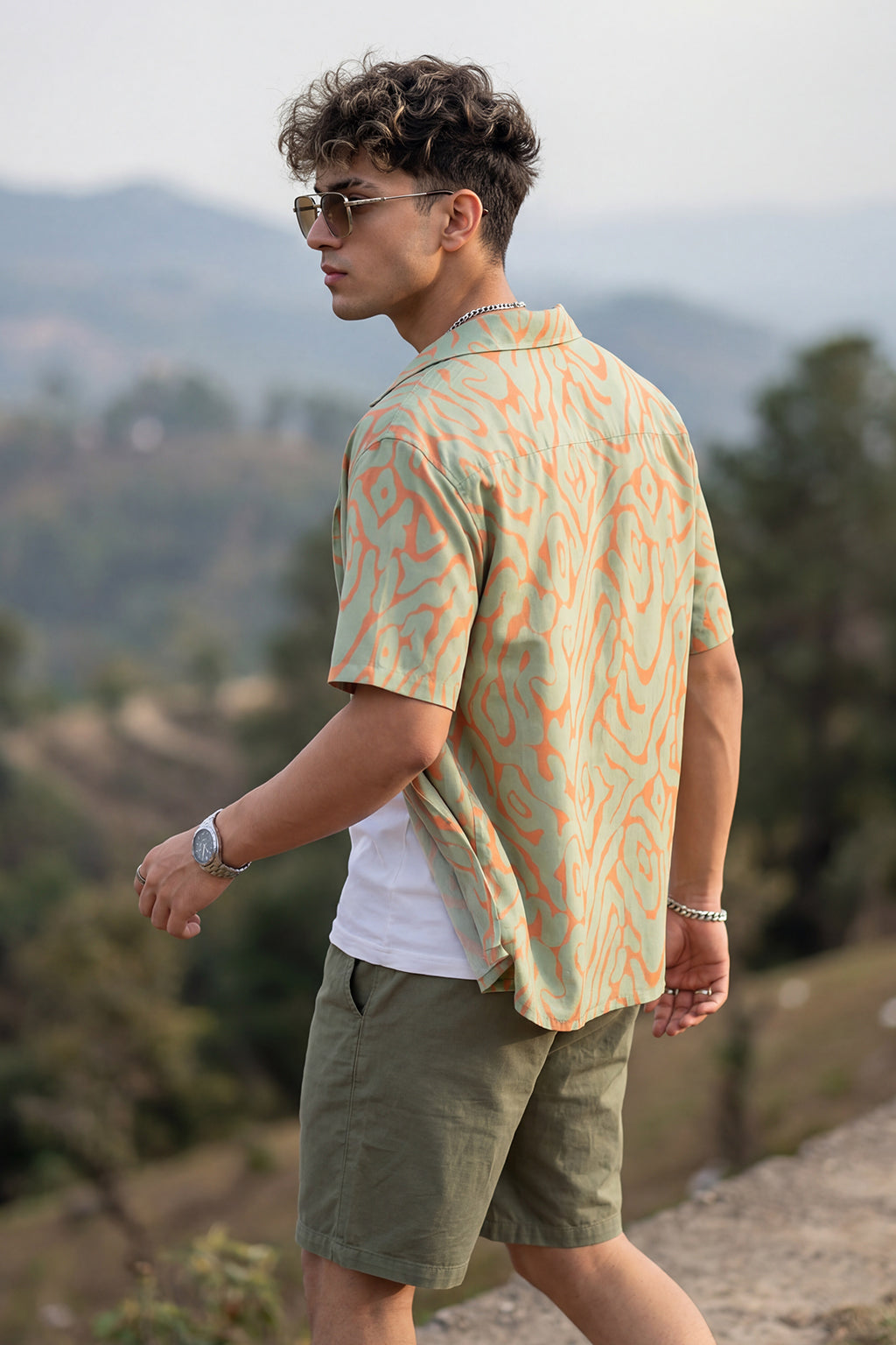 Coral Wave Orange All Over Print Oversized Exclusive Shirt