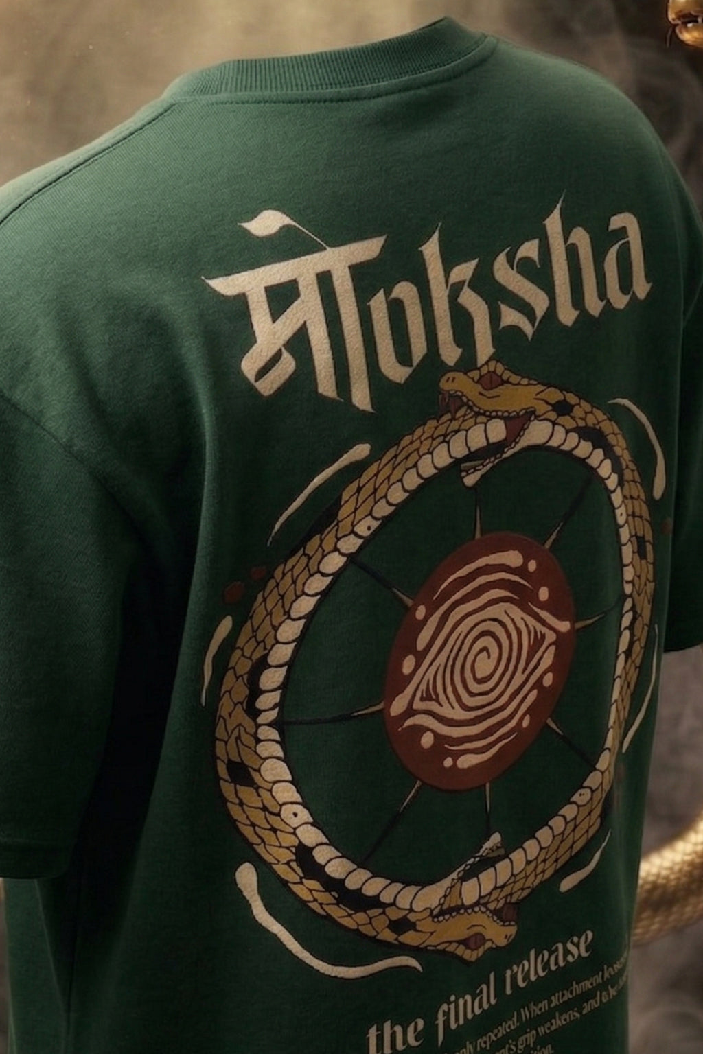 मोक्ष Green Printed Exclusive T-shirt Supreme Edition