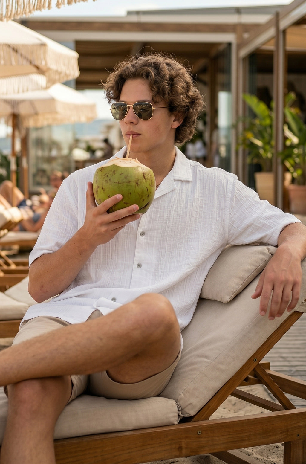 Feather Feel White Oversized Plain Double Layer Exclusive Cotton Shirt