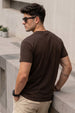 Brown Plain Regular Fit T-shirt