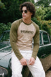 Veirdo Swanwhite & Olive Raglan Full Sleeve Printed T-shirt