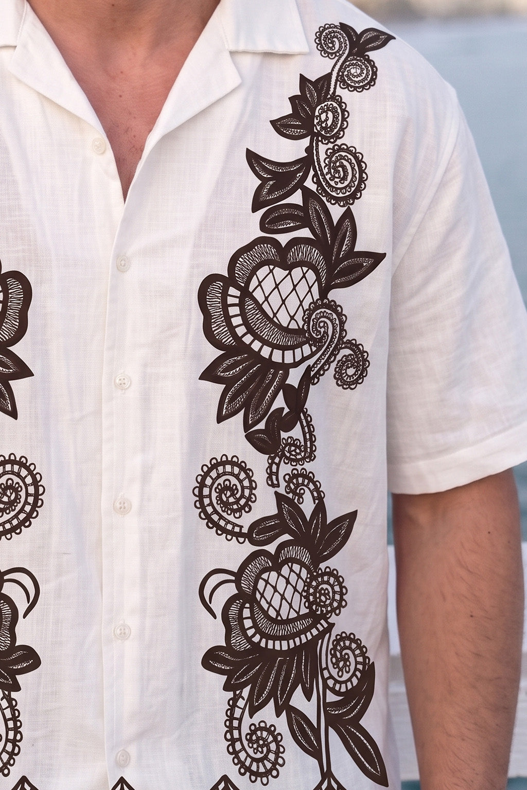 Oasis FloralWhite Oversized Printed Exclusive Shirt