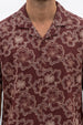 Crimson Maroon All Over Printed Oversized Exclusive Shirt